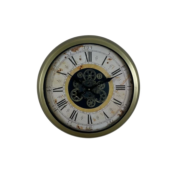 Vintage Aurea 60 Cm Çarklı Duvar Saati - Resim 3