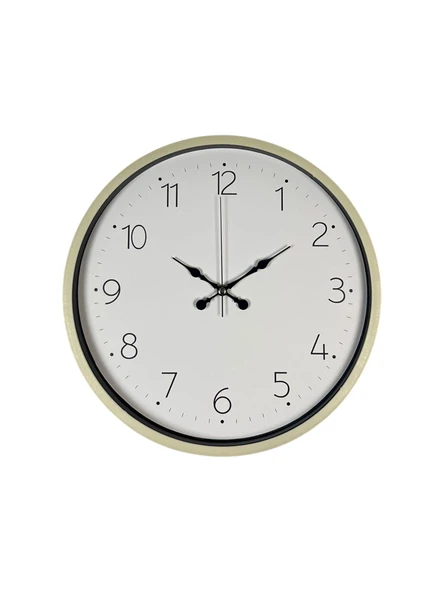 36 Cm Krem Sade Dekoratif Duvar Saati - Resim 4