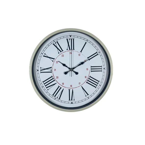 Krem 36 Cm Dekoratif Modern Duvar Saati - Resim 3