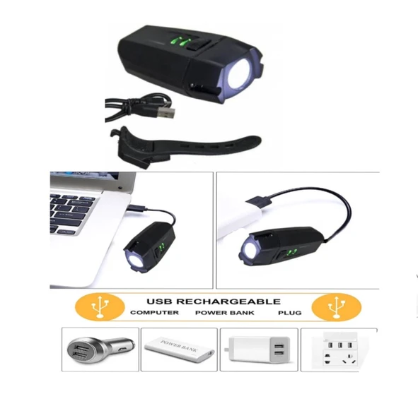 HSGL USB ŞARJLI ÖN ARKA IŞIKLI FAR SET - Resim 3