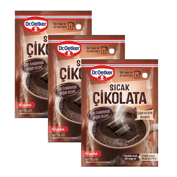 Dr. Oetker Sıcak Çikolata 252 gr (14 Bardak) x 3 Adet ürün görseli 1