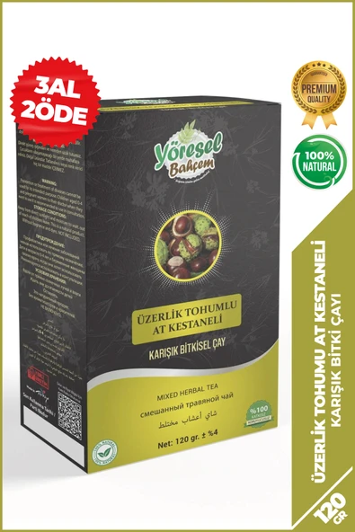 Yöresel Bahçem Üzerlik Tohumlu At Kestaneli Karışık Bitkisel Çay (120g) ürün görseli 1