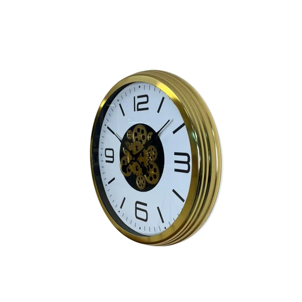 Modern Prestige Gold 60 Cm Çarklı Duvar Saati - Resim 2
