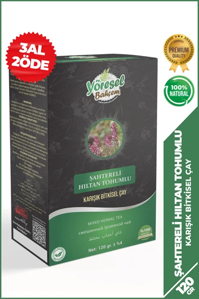 Yöresel Bahçem Şahtereli Hiltan Tohumlu Karışık Bitkisel Çay (120g) ürün görseli 1
