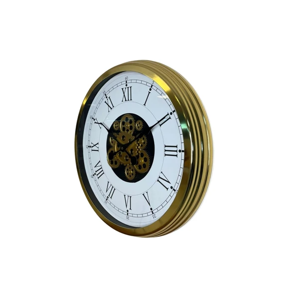Luxury Gold 60 Cm Çarklı Duvar Saati - Resim 2