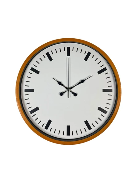36 Cm Turuncu Sade Şık Duvar Saati - Resim 4