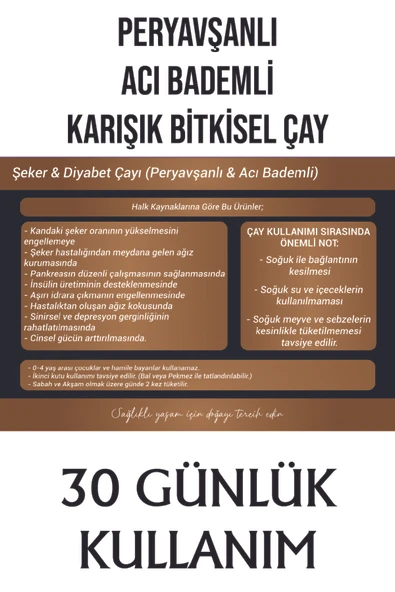Yöresel Bahçem Peryavşanlı Acı Bademli Karışık Bitkisel Çay (120g) - Resim 2