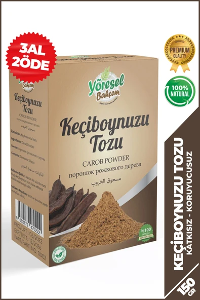Yöresel Bahçem Keçiboynuzu Harnup Tozu (150g) ürün görseli 1