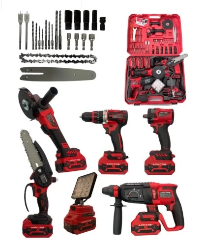 HSGL HKT1310 21V 3000mAh 6 Lı Kırmızı Full Set  Spiral  Hilti  Matkap  Somun Sökme  Testere  LED Işık ürün görseli 1