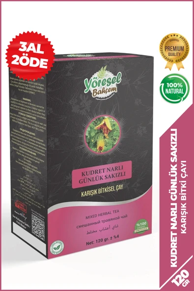 Yöresel Bahçem Kudret Narlı Günlük Sakızlı Karışık Bitkisel Çay (120g) ürün görseli 1
