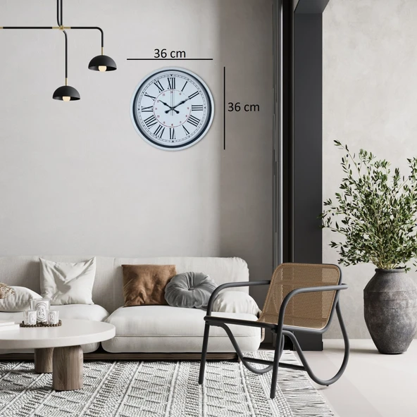 Beyaz 36 Cm Standart Duvar Saati - Resim 4