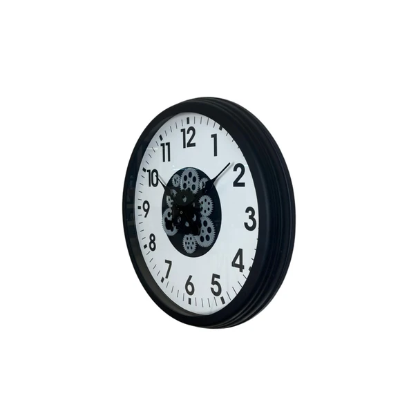 Siyah Standart 60 Cm Çarklı Duvar Saati - Resim 2