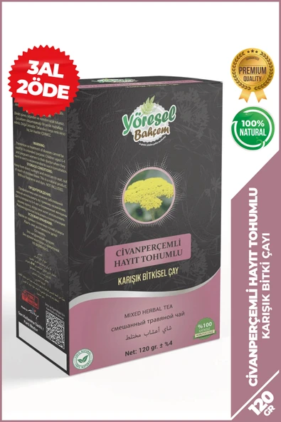 Yöresel Bahçem Civanperçemli Hayıt Tohumlu Karışık Bitkisel Çay (120g) ürün görseli 1