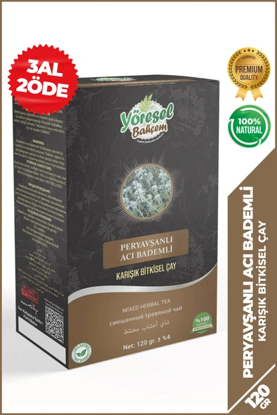 Yöresel Bahçem Peryavşanlı Acı Bademli Karışık Bitkisel Çay (120g) ürün görseli 1