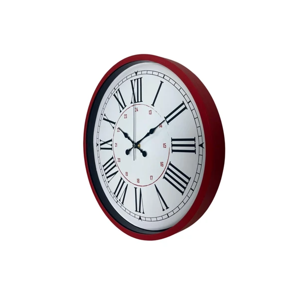 Kırmızı 36 Cm Duvar Saati - Resim 2