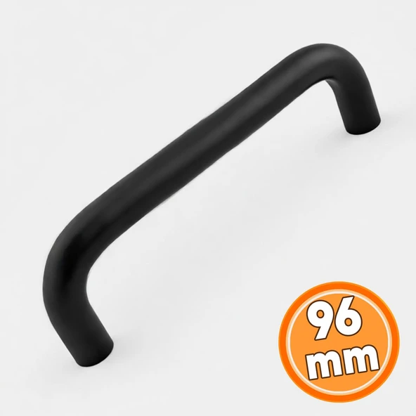 Çekmece Kulp 96 mm Dolap Kulpu Modern Tasarım Mutfak Gardırop Kapak Kulbu Dayanıklı Metal Mat Siyah ürün görseli 1