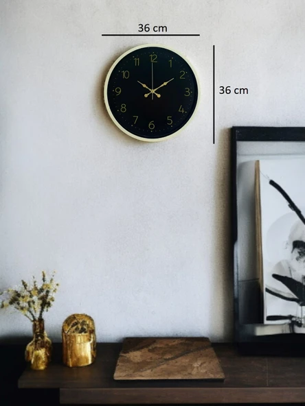 36 Cm Standart Krem Duvar Saati - Resim 5