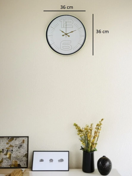36 Cm Sade Dekoratif Duvar Saati - Resim 5