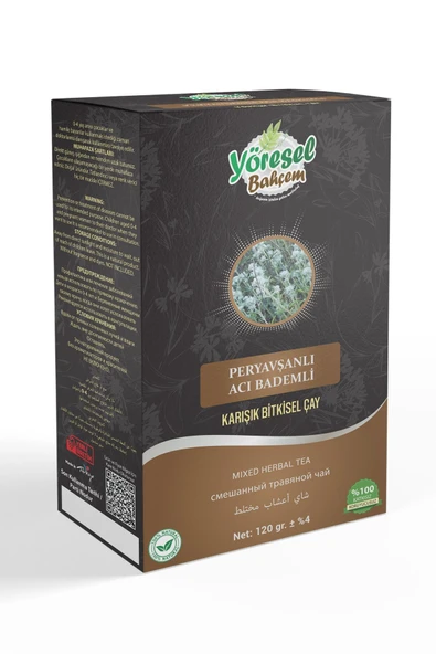 Yöresel Bahçem Peryavşanlı Acı Bademli Karışık Bitkisel Çay (120g) - Resim 3