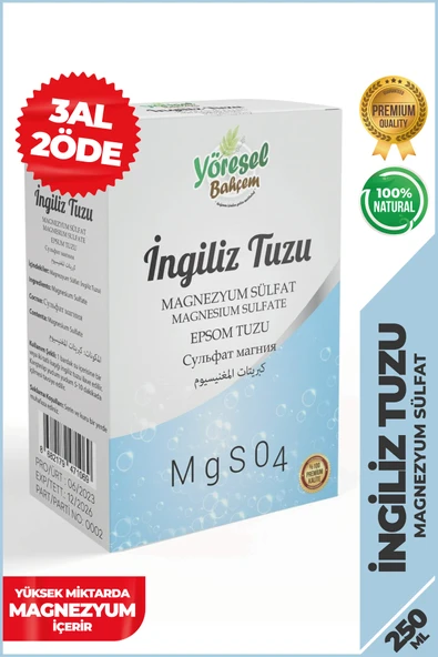 Yöresel Bahçem İngiliz Tuzu Magnezyum Sülfat Epsom Tuzu (200gr) ürün görseli 1
