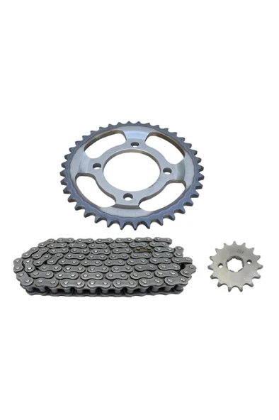 HSGL MOTORSİKLET CGL125 ÖN ARKA DİŞLİ VE ZİNCİR SET 54014 ürün görseli 1