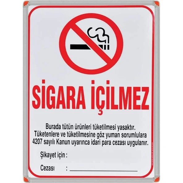SİGARA İÇİLMEZ LEVHASI (Alüminyum Çerçeve) ürün görseli 1