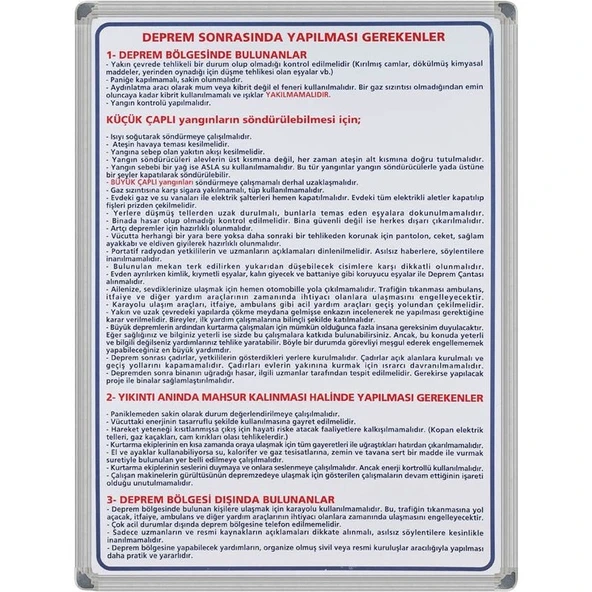 DEPREM SONRASI LEVHA (Alüminyum Çerçeve) ürün görseli 1