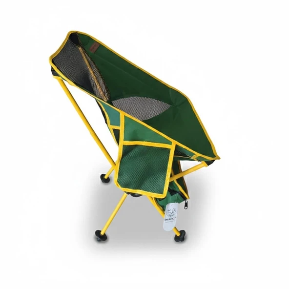 Madfox FoldMesh Mini Kompakt Katlanır Sandalye Savanna Lime - Resim 4