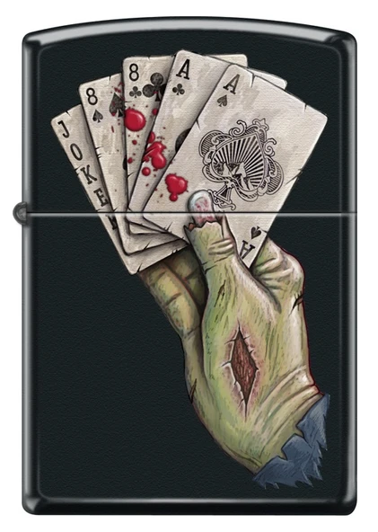 Zippo Dead Man's Hand Black Matte Dizayn Çakmak ürün görseli 1