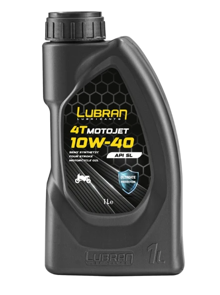 HSGL Lubran 4T MotoJet 10W-40 API SL Motor Yağı 1 Litre Yüksek Performanslı 4 Zamanlı Motosiklet Yağ ürün görseli 1
