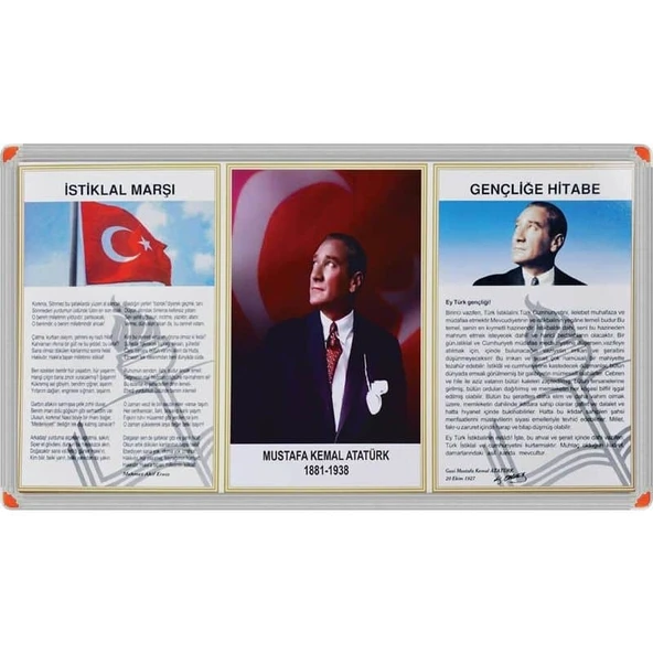 3'LÜ MİLLİ LEVHA (Alüminyum Çerçeve) - 45x90cm ürün görseli 1