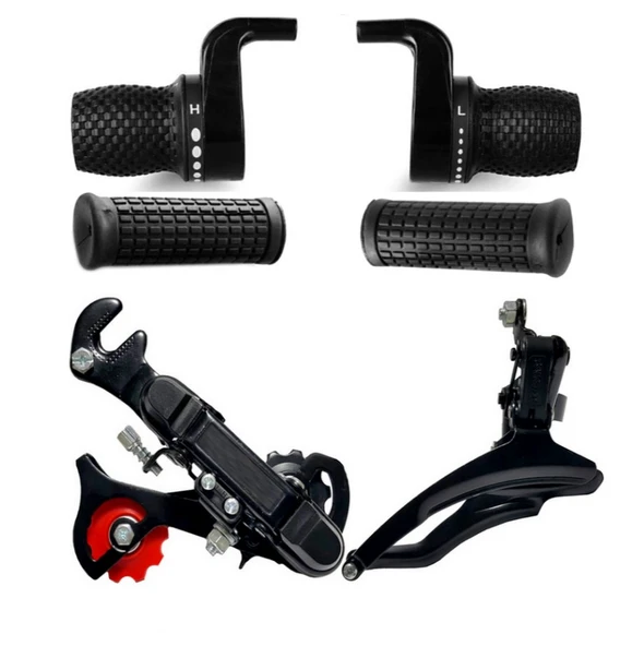 Hsgl Bisiklet Siyah 3x7 Noktalı vites kolu Ön Arka Attırıcı Set Ergonomik Bisiklet Vites Sistemleri ürün görseli 1