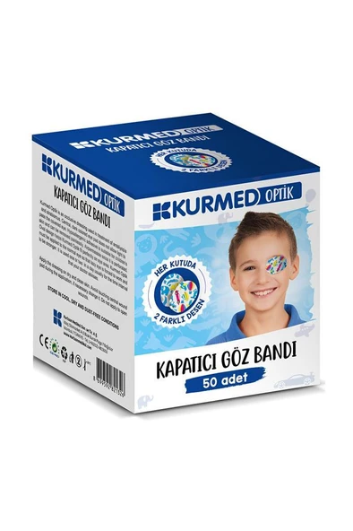 Kurmed Optik Çocuk Kapatıcı Göz Pedi Erkek 50 Adet ürün görseli 1