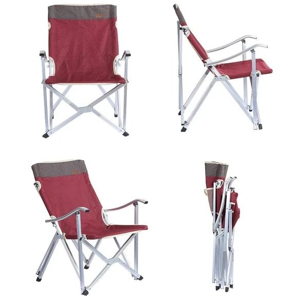 Madfox Dachuan Katlanır Kamp Sandalyesi BORDO - Resim 3