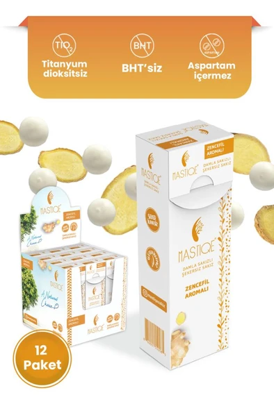 Mastiqe Zencefil Aromalı Sakız 20 gr x 12 Adet ürün görseli 1