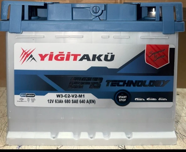 12V 63 AH 640A EN EFB YİĞİT  AKÜ START STOP AKÜ Ü.T 2026 ürün görseli 1
