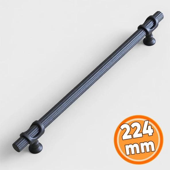 Mobilya Çekmece Dolabı Dolap Mutfak Kapak Kulpları Kulbu Kulpu Siyah Metal Kulp 224 mm-22.4 cm ürün görseli 1
