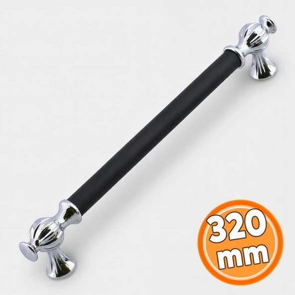 Çekmece Mutfak Mobilya Dolap Metal Dolabı Kapak Kulpu Kulpları Kulbu 320 mm 320 mm Krom Siyah ürün görseli 1