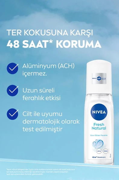 Nivea Fresh Natural 75 ml Kadın Deodorant - Resim 4