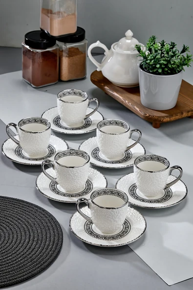 Cooker Aristona 6 Kişilik 180 ml Porselen Duble Çay ve Kahve Fincan Takımı CKR3809 ürün görseli 1