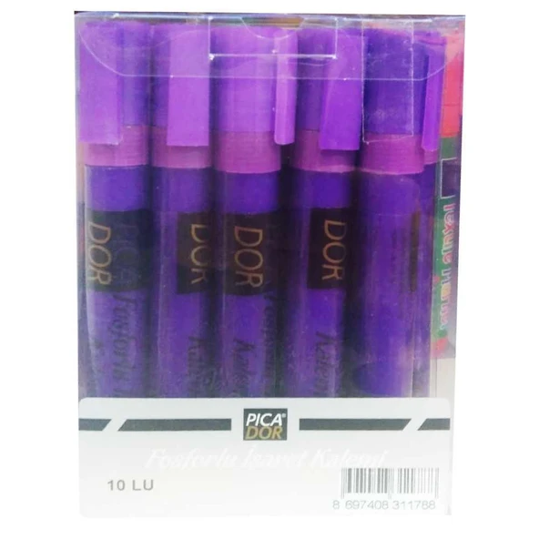 Picador Fosforlu Kalem Mor 421 10 Lu (1 Paket 10 Adet) ürün görseli 1