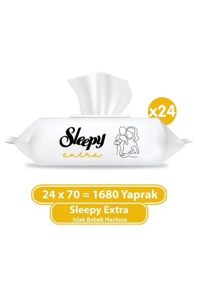 Sleepy Extra Islak Mendil 70 Adet x 24 (1680 yaprak) ürün görseli 1