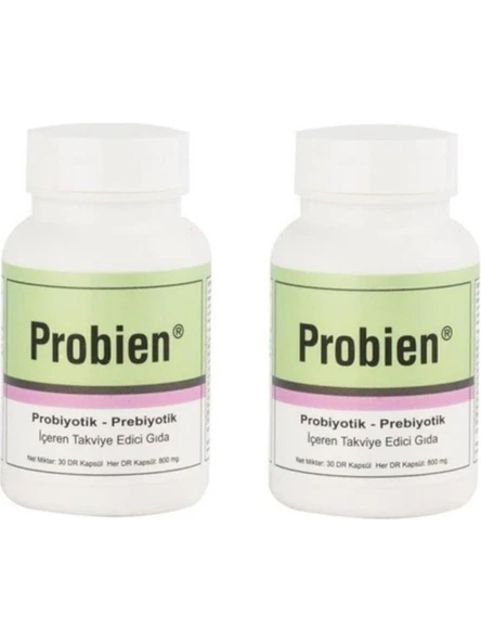 Probien Probiyotik Prebiyotik 30 Kapsül 2'Li PAKET (SKT:07/2028) ürün görseli 1