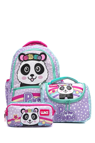 Wia Crowned Panda Kız Çocuk 3'lü Okul Seti ürün görseli 1