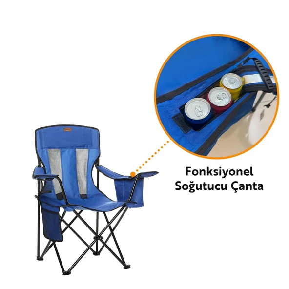 Madfox Beacon Katlanır Kamp Sandalyesi MAVİ - Resim 7
