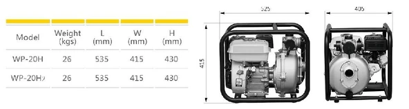 Gardenpro WP-20H2 Yüksek Basınçlı Benzinli Su Motoru 75 mt - Resim 3