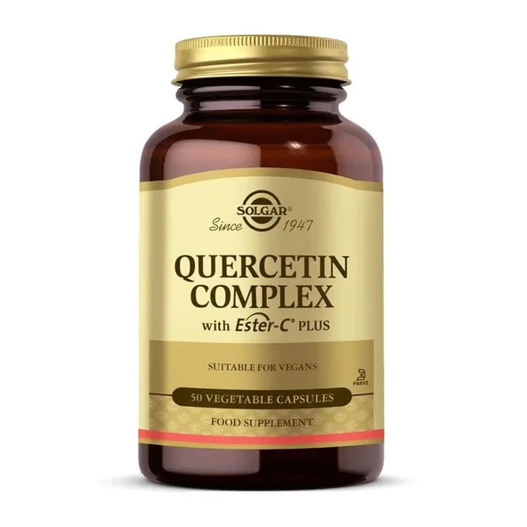 SOLGAR QUERCETIN COMPLEX WITH ESTER-C PLUS KAPSÜL, KUERSETİN VE C VİTAMİNİ İÇEREN TAKVİYE EDİCİ GIDA 50 kapsül ürün görseli 1