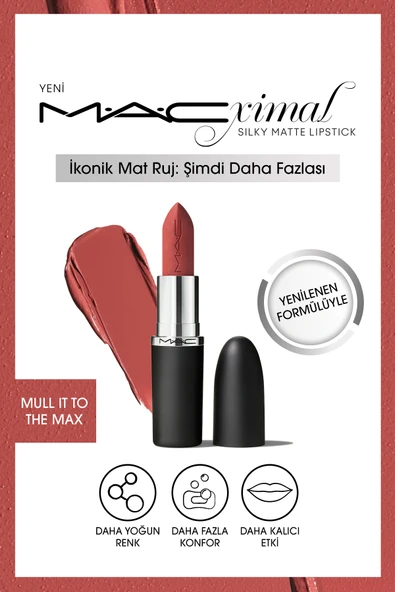 M·A·CXIMAL Silky Matte Lipstick Nemlendirme Etkili Yoğun Renk Sağlayan Ruj - Velvet Teddy ürün görseli 1