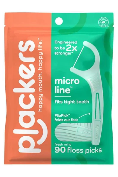 Plackers Micro Line Çatal Diş İpi Kürdanlı 90 Adet ürün görseli 1