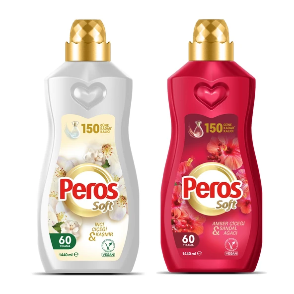 Peros Soft 1440 ml İnci Çiçeği & Kaşmir ve Amber & Sandal Ağacı 2 li Set ürün görseli 1